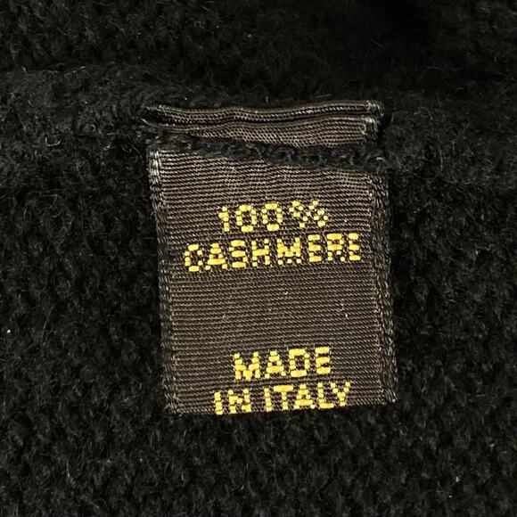 Nwot LORO PIANA Sweater Men~L~XL Unisex Chest 48”Cashmere ITALY Black Long-Sleev - Picture 3 of 7